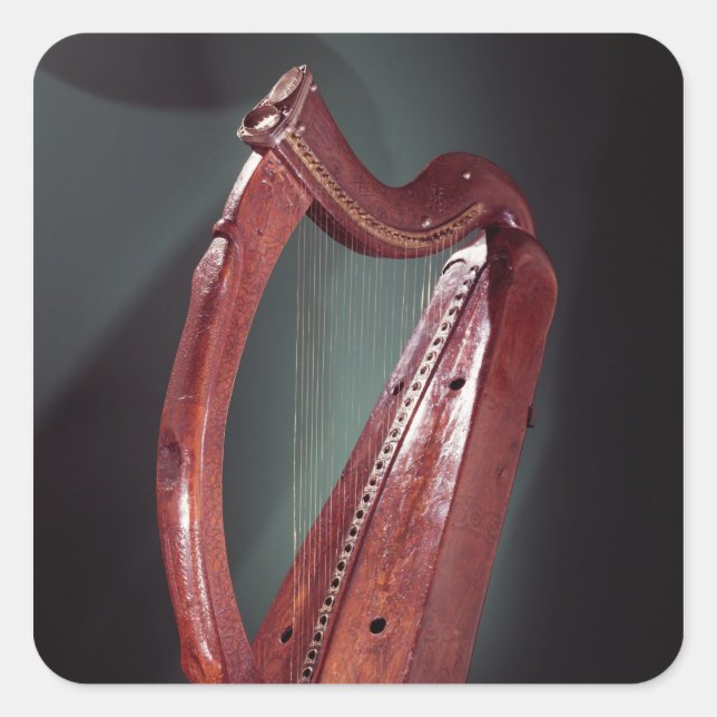 Harp Fyrkantigt Klistermärke (Framsida)