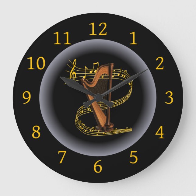 Harp ~ G clef ~ Musical Swirl ~ Spotlight ~* ~ Stor Klocka (Framsida)