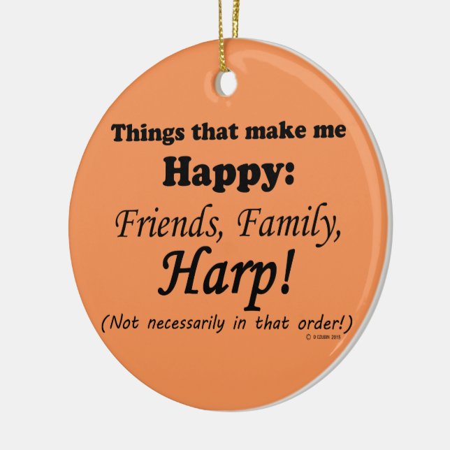 Harp gör mig Lycklig Julgransprydnad Keramik (Vänster)