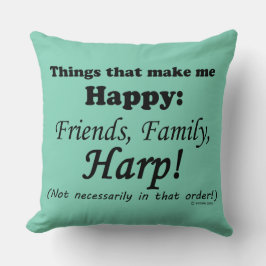 Harp gör mig Lycklig Kudde