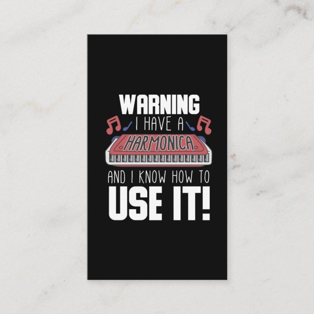 Harp, Harp, Harp, Fransk för att varna Blues Music Visitkort (Framsida)