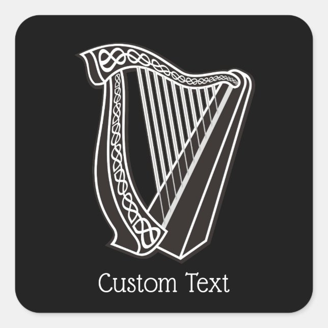 Harp Icon Fyrkantigt Klistermärke (Framsida)