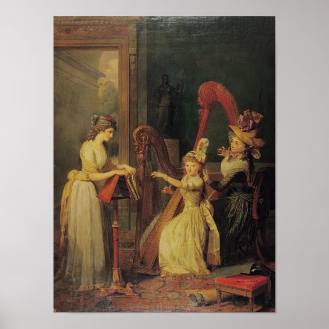 Harp-lektionen från Madame de Genlis Poster (Framsidan)