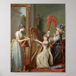 Harp Lesson från fru De Genlis Poster