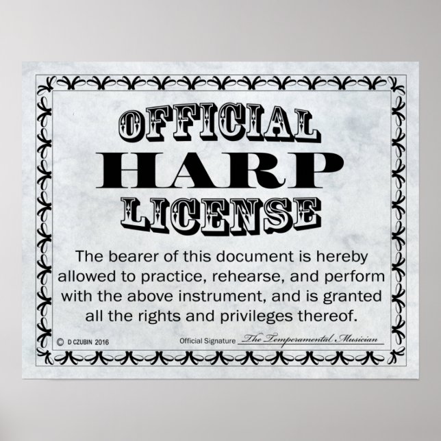 Harp-licens Poster (Framsidan)