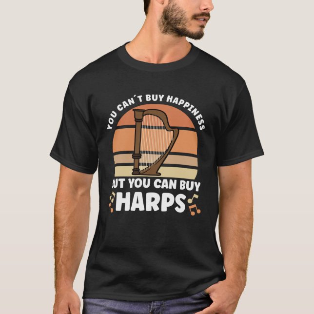 Harp Music Instrument Harp Teacher T Shirt (Framsida)