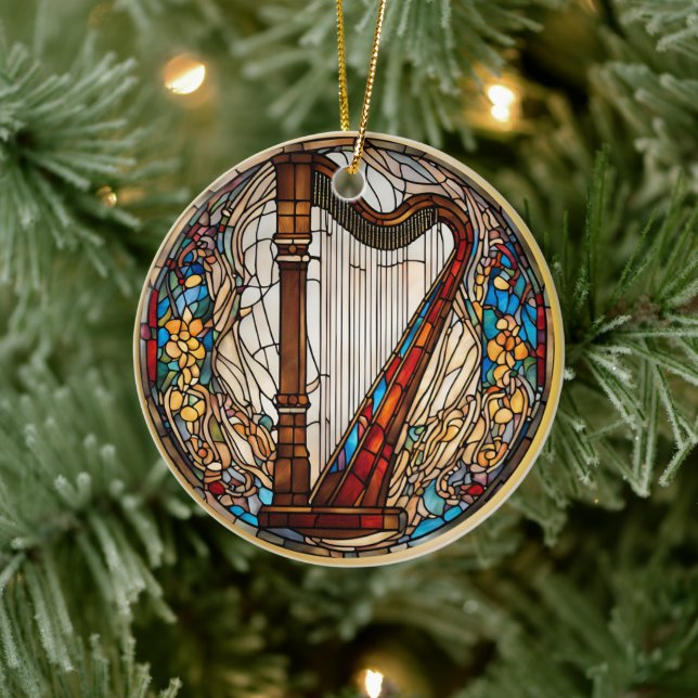 Harp Music Instrument Julgransprydnad Keramik (Träd)