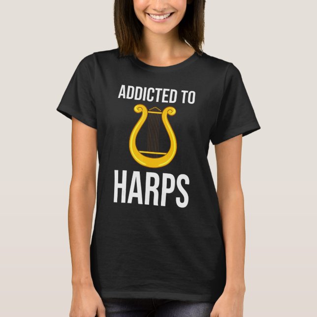 Harp Music Instrument Player Beginner Lesson 1 T Shirt (Framsida)