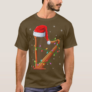 Harp Music Julafton Lighting Matching Santa Hat Ha T Shirt