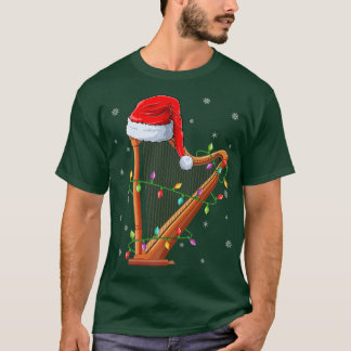 Harp Music Julafton Lighting Matching Santa Hat Ha T Shirt
