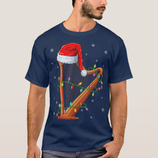 Harp Music Xmas Lighting Matching Santa Hat Harp C T Shirt