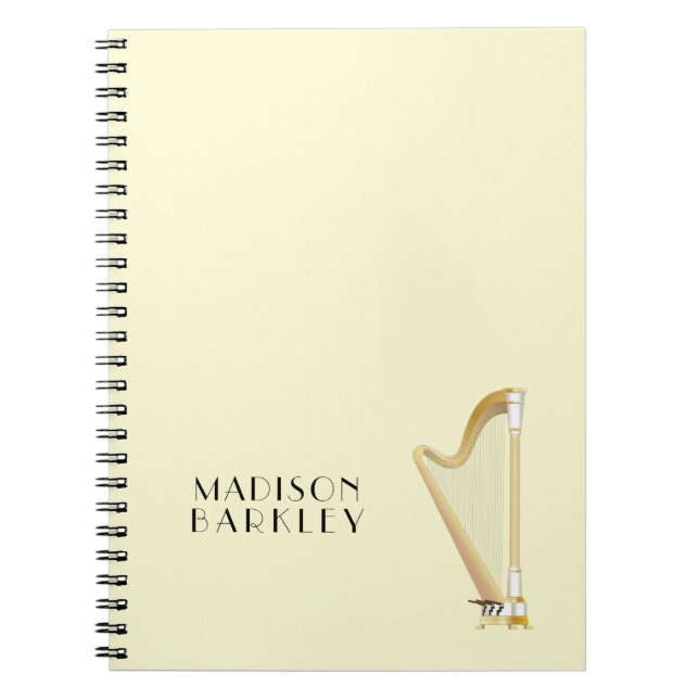 Harp Musician Music Teacher Anteckningsbok (Framsidan)