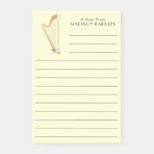 Harp Musician Music Teacher Post-it Block