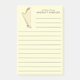 Harp Musician Music Teacher Post-it Block
