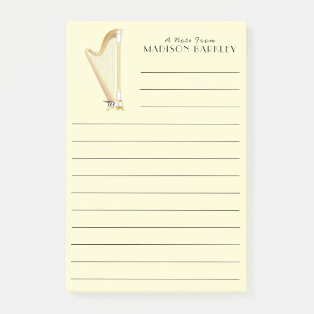 Harp Musician Music Teacher Post-it Block (Framsida)