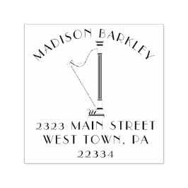 Harp Musician Music Teacher Självfärgande Stämpel