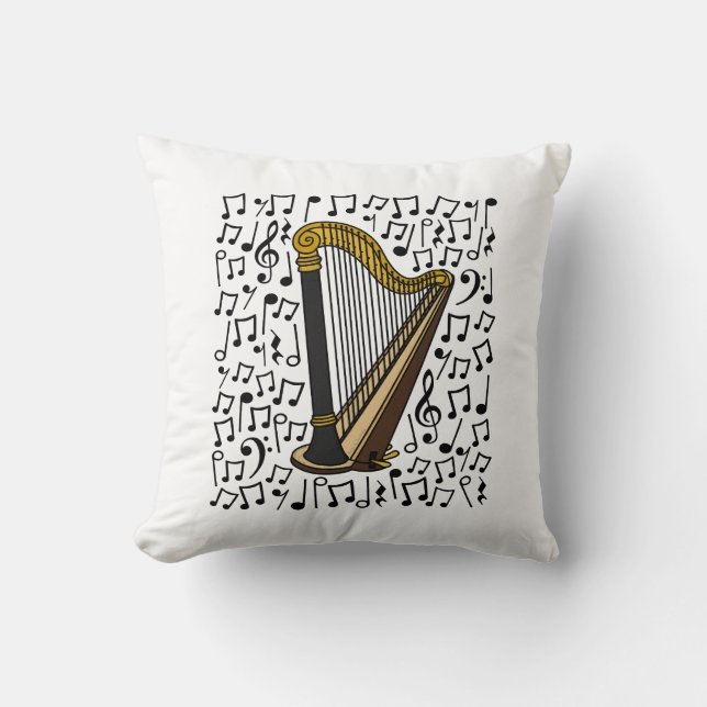 Harp Musik noter, Harpist Music Teacher Kudde (Framsida)