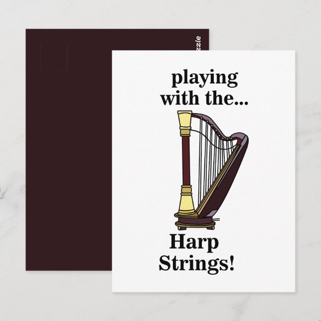 Harp Musikinstrument Harpa Vykort (Fram/baksida)