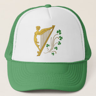 Harp och Shamrocks i st patrick's day Truckerkeps
