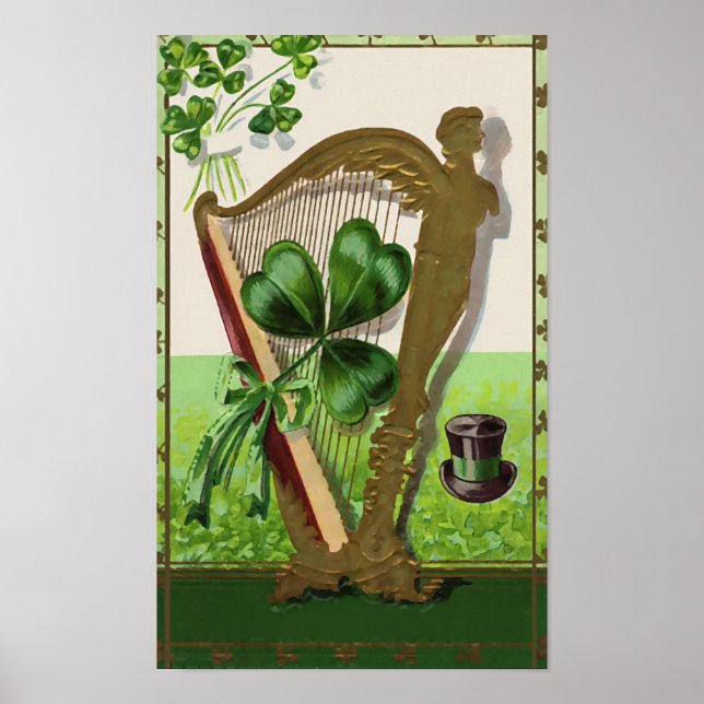 Harp of Erin Vintage St. Patrick's Day Poster (Framsidan)