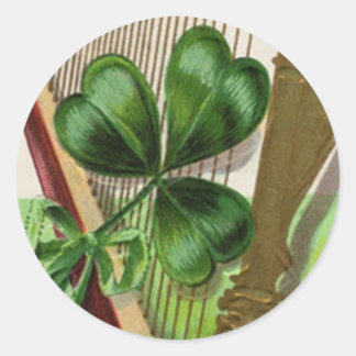 Harp of Erin Vintage St. Patrick's Day Runt Klistermärke