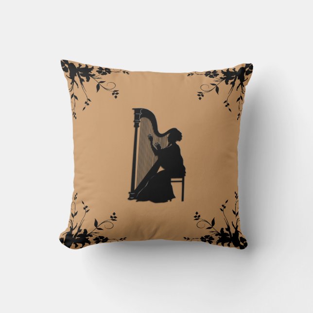 Harp Player Decorative Brown Dekorativ kudde (Framsida)