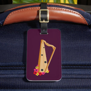 Harp Player, Elegant Harpist Bagagebricka