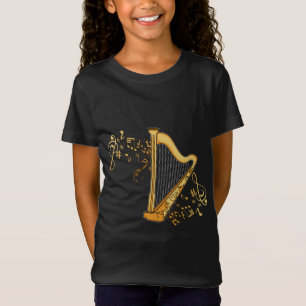 Harp Player Gift Girls Harpist Women Music Harp T Shirt