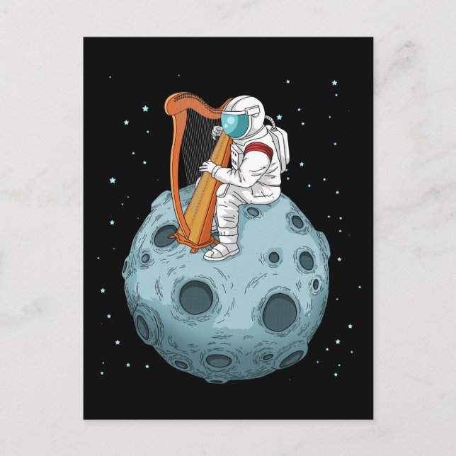 Harp Player Gifts Girls Harpist Gift Women Harp Vykort (Framsida)