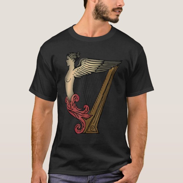 Harp Player Harpist Music T Shirt (Framsida)