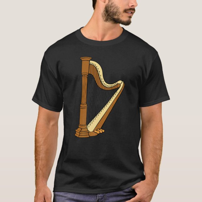 Harp Player Harpist Music T Shirt (Framsida)