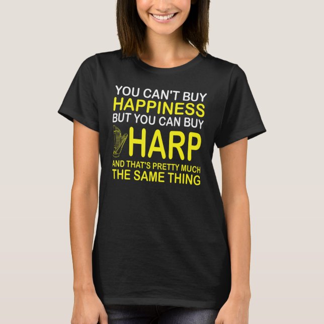 Harp Player Harpist Orchestra Harp Girl Instrument T Shirt (Framsida)
