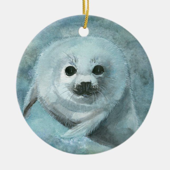 Harp Seal Art Ornament (Framsidan)