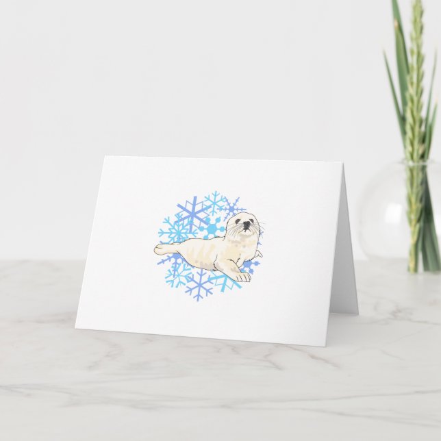 HARP SEAL SNÖFLINGOR HELGKORT (Framsida)