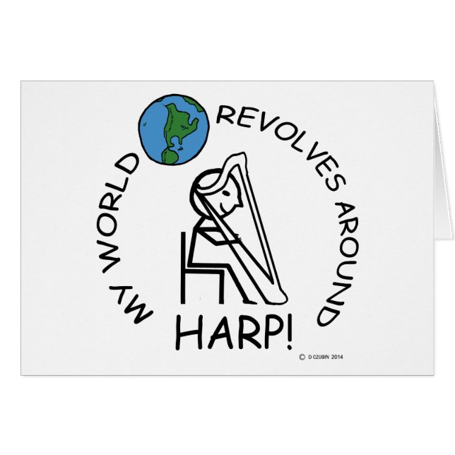 Harp - World Revolves runt Hälsningskort (Framsidan Horizontal)