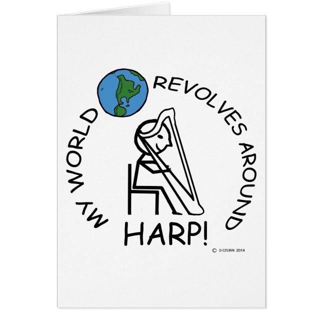 Harp - World Revolves runt Hälsningskort (Framsidan)