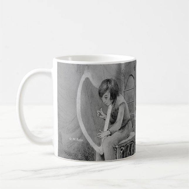 Harpa av månsken som lekas för skogsmarkkungen kaffemugg (Vänster)