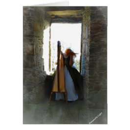 Harpa från det förgångna tomma kortet hälsningskort