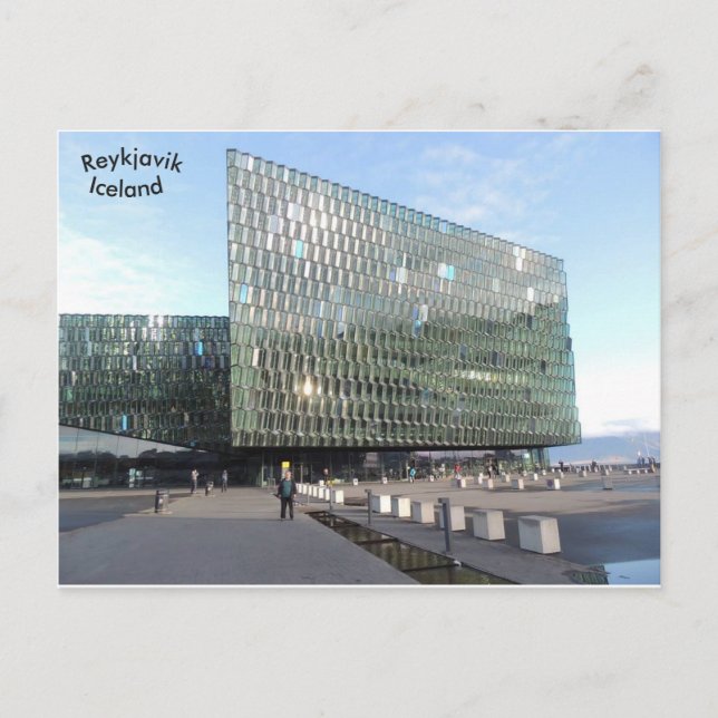 Harpa Konsert Hall, Reykjavik, Islandet. Vykort (Framsida)
