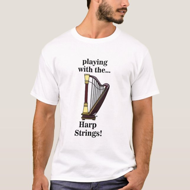 Harpa Musikinstrument Harpa T Shirt (Framsida)
