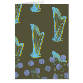 Harpa och polkadtos hälsningskort