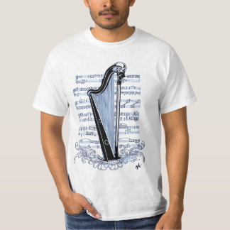 harpe sur partition tee shirt