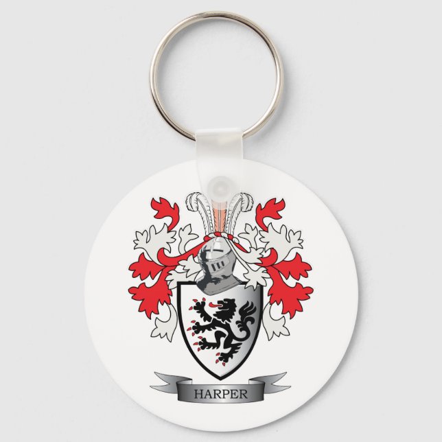 Harper Family Crest Jackar av Arm Nyckelring (Framsida)