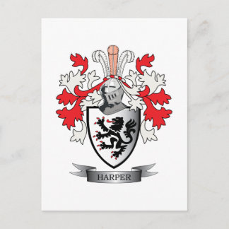 Harper Family Crest Jackar av Arm Vykort