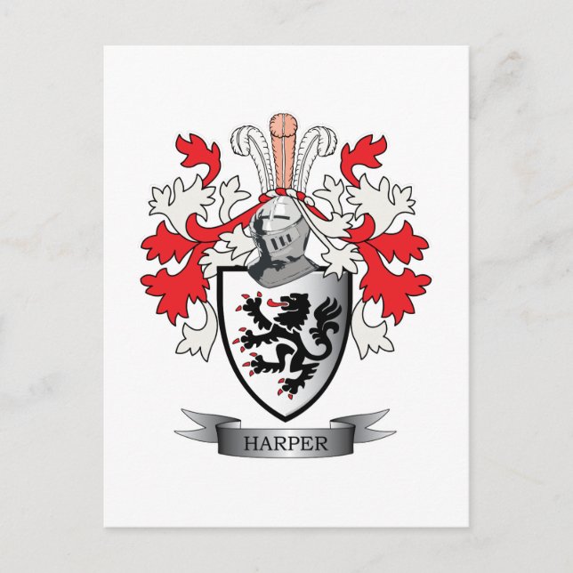 Harper Family Crest Jackar av Arm Vykort (Framsida)