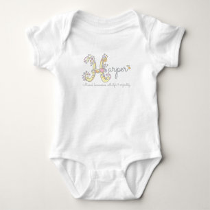 Harper-flickorna namn betyder H monogram-hjärtan Tee Shirt
