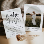 HARPER - inbjudan till modern babydusch<br><div class="desc">Den här moderna babyduschinbjudan har ett vackert kalligrafteckensnitt   en baksida med ett alternativ för att lägga till ett eget speciellt foto. Redigera hela färg för att göra denna moderna minimalistiska babyduschinbjudan så att den passar dina egna personliga behov av stil  -evenemang!</div>