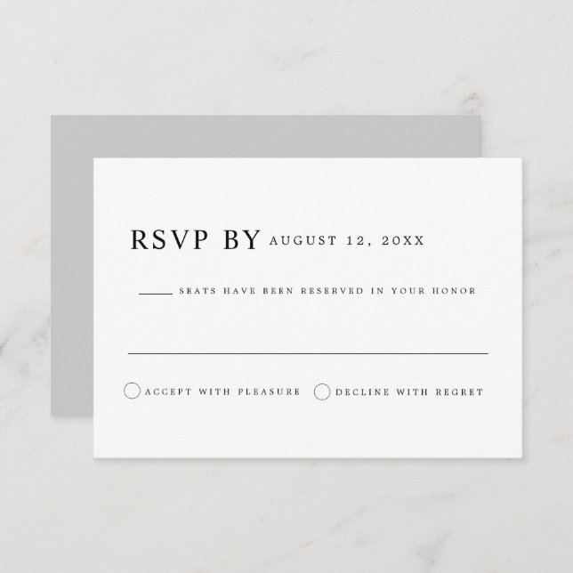 HARPER Modern, minimalistisk, klassisk, seriös, re Inbjudningar (Fram/baksida)