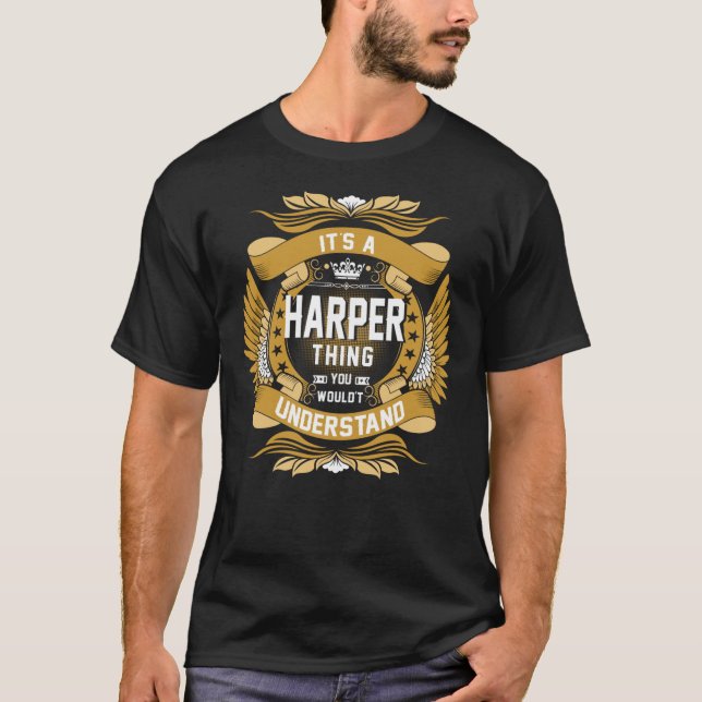 HARPER Namn, HARPER-familjen namn vapensköld T Shirt (Framsida)