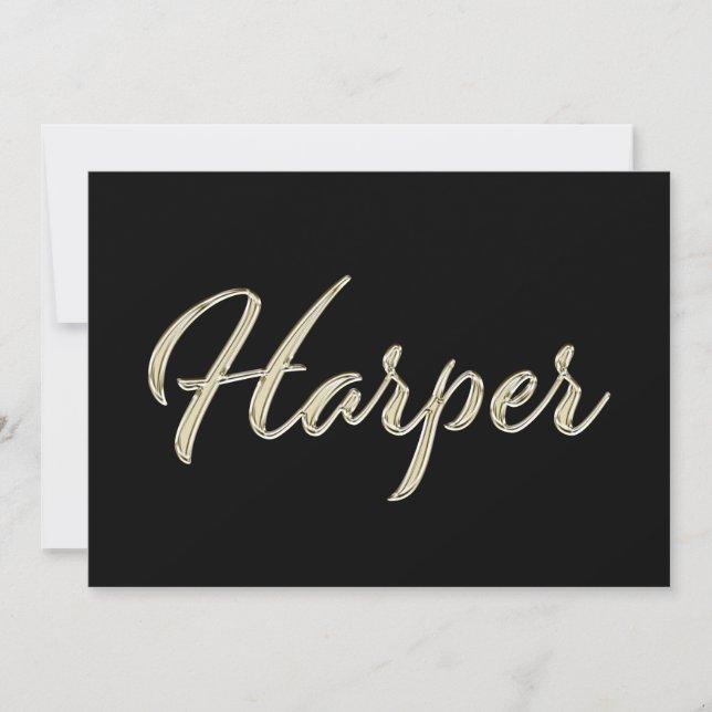 Harper white gold Handwriting Karte Kort (Framsida)